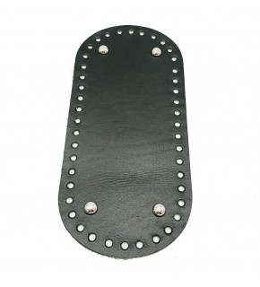 Çanta Aksesuar Gerçek Deri Siyah 25X12 cm Oval Gümüş Metalli Çanta Tabanı