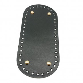 Çanta Aksesuar Gerçek Deri Siyah 25X12 cm Oval Light Gold Metalli Çanta Tabanı