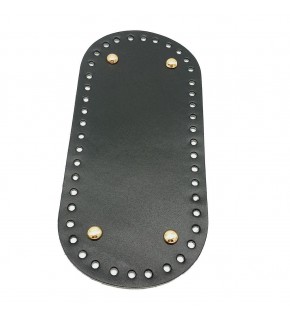 Çanta Aksesuar Gerçek Deri Siyah 25X12 cm Oval Light Gold Metalli Çanta Tabanı