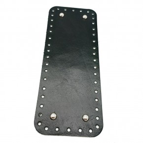 Çanta Aksesuar Gerçek Deri Siyah 30X12 cm Dikdörtgen Gümüş Metalli Çanta Tabanı