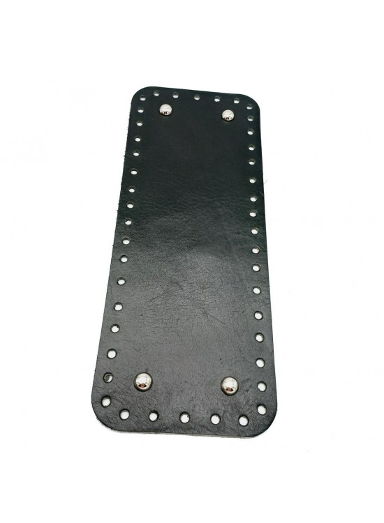 Çanta Aksesuar Gerçek Deri Siyah 30X12 cm Dikdörtgen Gümüş Metalli Çanta Tabanı