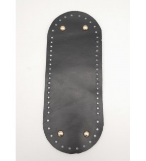 Çanta Aksesuar Gerçek Deri Siyah 30X12 cm Oval Light Gold Metalli Çanta Tabanı