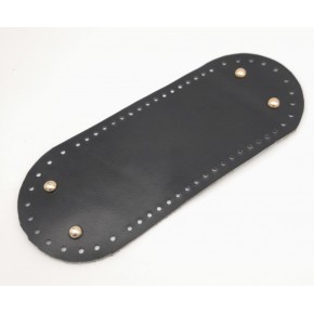 Çanta Aksesuar Gerçek Deri Siyah 30X12 cm Oval Light Gold Metalli Çanta Tabanı