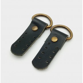 Çanta Aksesuar Gerçek Deri Siyah Sapucu (Böce) Antik Metalli