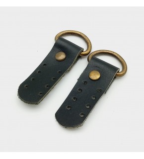 Çanta Aksesuar Gerçek Deri Siyah Sapucu (Böce) Antik Metalli