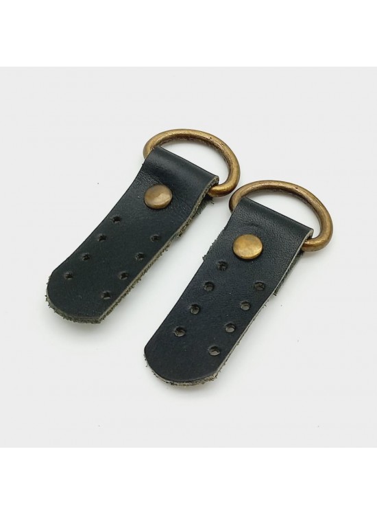 Çanta Aksesuar Gerçek Deri Siyah Sapucu (Böce) Antik Metalli