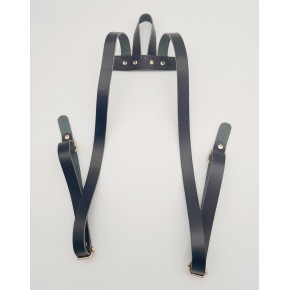 Çanta Aksesuar Gerçek Deri Siyah Sırt Çanta Sapı Light Gold Metalli