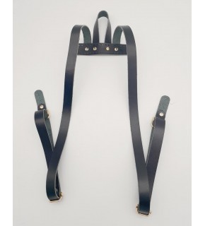 Çanta Aksesuar Gerçek Deri Siyah Sırt Çanta Sapı Light Gold Metalli