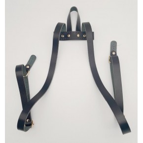 Çanta Aksesuar Gerçek Deri Siyah Sırt Çanta Sapı Light Gold Metalli