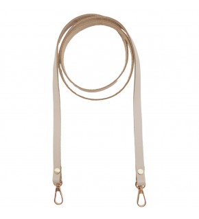 Çanta Aksesuar Gerçek Deri Spagetti Model Bej Renk Light Gold Metal Çanta Sapı