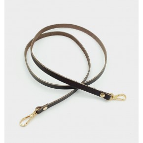 Çanta Aksesuar Gerçek Deri Spagetti Model Kahverengi Light Gold Metal Çanta Sapı