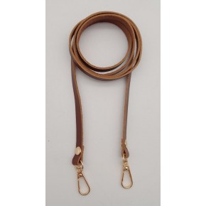 Çanta Aksesuar Gerçek Deri Spagetti Model Kızıl Kahve Light Gold Metal Çanta Sapı