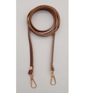 Çanta Aksesuar Gerçek Deri Spagetti Model Kızıl Kahve Light Gold Metal Çanta Sapı