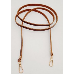 Çanta Aksesuar Gerçek Deri Spagetti Model Kızıl Kahve Light Gold Metal Çanta Sapı