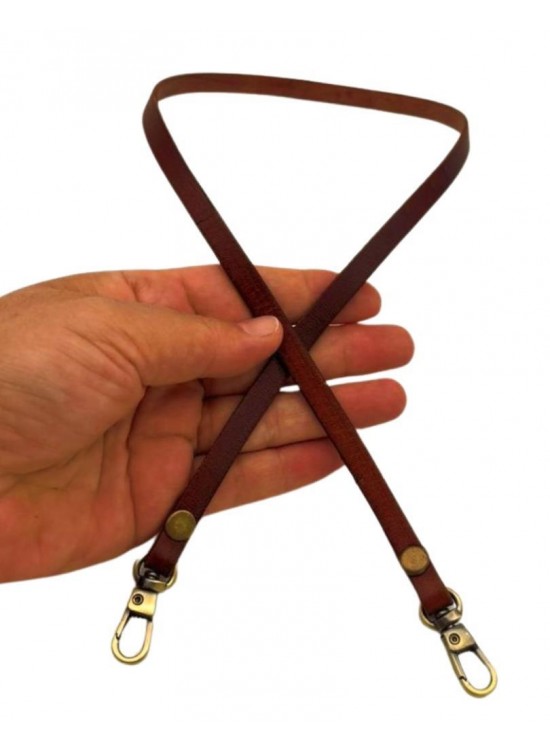 Çanta Aksesuar Gerçek Deri Spagetti Model Kızıl Kahve Renk 65 cm Çanta Sapı Antik Metalli Çanta Aksesuar Gerçek Deri Spagetti Model Kızıl Kahve Renk 65 cm Çanta Sapı Antik Metalli