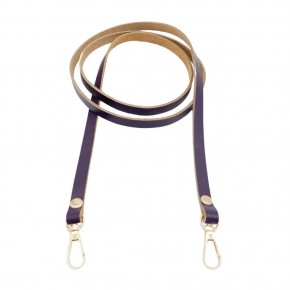 Çanta Aksesuar Gerçek Deri Spagetti Model Mor Renk Light Gold Metal Çanta Sapı