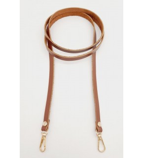 Çanta Aksesuar Gerçek Deri Spagetti Model Sütlü Kahve Light Gold Metal Çanta Sapı