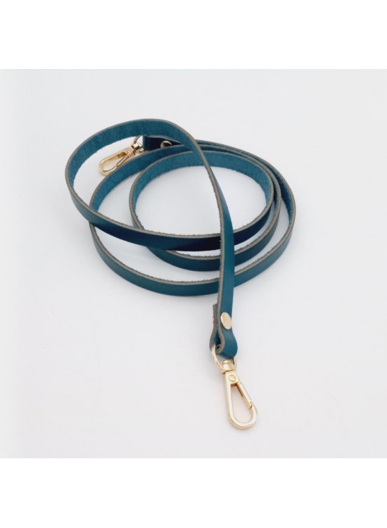 Çanta Aksesuar Gerçek Deri Spagetti Model Turkuaz Light Gold Metal Çanta Sapı