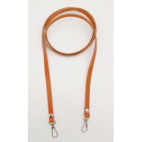 Çanta Aksesuar Gerçek Deri Spagetti Model Turuncu Taba Gümüş Metal Çanta Sapı