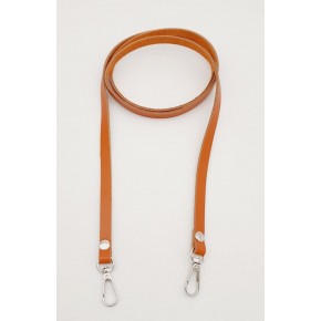 Çanta Aksesuar Gerçek Deri Spagetti Model Turuncu Taba Gümüş Metal Çanta Sapı