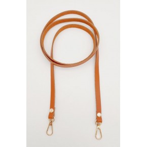 Çanta Aksesuar Gerçek Deri Spagetti Model Turuncu Taba Light Gold Metal Çanta Sapı