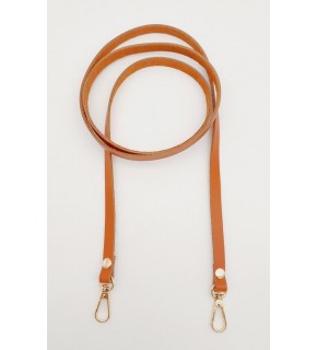 Çanta Aksesuar Gerçek Deri Spagetti Model Turuncu Taba Light Gold Metal Çanta Sapı