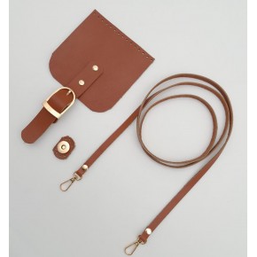 Çanta Aksesuar Gerçek Deri Spagetti Saplı Taba Renk Cep Telefonu Çanta Seti Light Gold Metalli