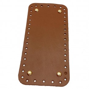 Çanta Aksesuar Gerçek Deri Sütlü Kahve 25X12 cm Dikdörtgen Light Gold Metalli Çanta Tabanı