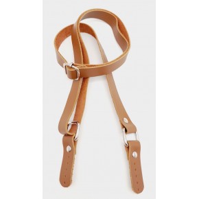 Çanta Aksesuar Gerçek Deri Sütlü Kahve 2x130 cm Sürgütlü Ayarlanabilir Çanta Sapı Gümüş Metalli