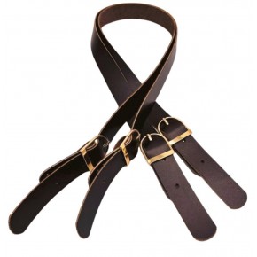 Çanta Aksesuar Gerçek Deri Tokalı Model Çanta Sapı Koyu Kahve  Renk Light Gold Metalli