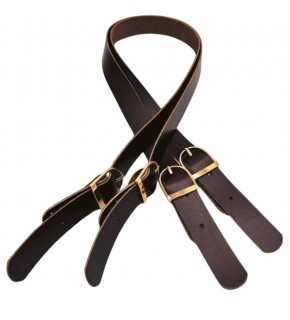 Çanta Aksesuar Gerçek Deri Tokalı Model Çanta Sapı Koyu Kahve  Renk Light Gold Metalli