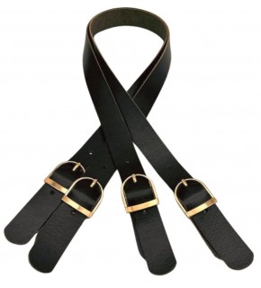 Çanta Aksesuar Gerçek Deri Tokalı Model Çanta Sapı Siyah  Renk Light Gold Metalli