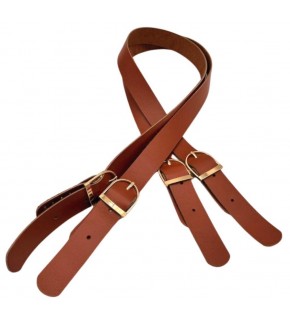 Çanta Aksesuar Gerçek Deri Tokalı Model Çanta Sapı Taba Renk Light Gold Metalli