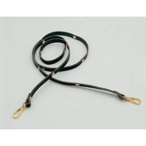 Çanta Aksesuar Gerçek Deri Troklu Spagetti Model Siyah Light Gold Metal Çanta Sapı