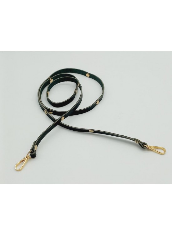 Çanta Aksesuar Gerçek Deri Troklu Spagetti Model Siyah Light Gold Metal Çanta Sapı Çanta Aksesuar Gerçek Deri Troklu Spagetti Model Siyah Light Gold Metal Çanta Sapı