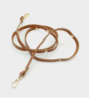 Çanta Aksesuar Gerçek Deri Troklu Spagetti Model Taba Light Gold Metal Çanta Sapı