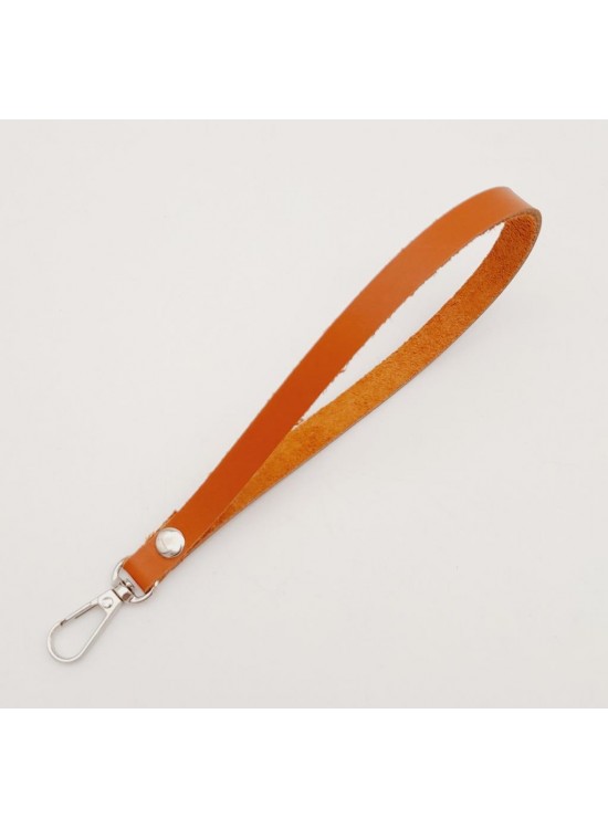 Çanta Aksesuar Gerçek Deri Turuncu Taba Renk Elcik Gümüş Metalli