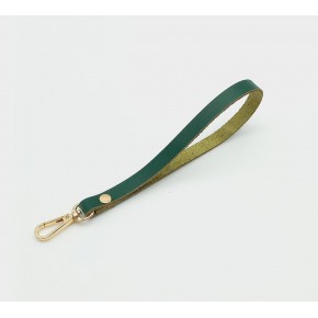 Çanta Aksesuar Gerçek Deri Yeşil Renk Elcik Light Gold Metalli