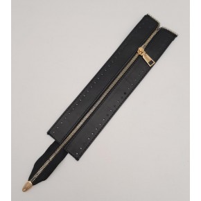 Çanta Aksesuar Gerçek Derili 28 Cm Siyah Renk Fermuar Light Gold Metalli