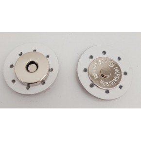 Çanta Aksesuar Gerçek Derili Mıknatıslı Çıtçıt Beyaz Gümüş Metalli