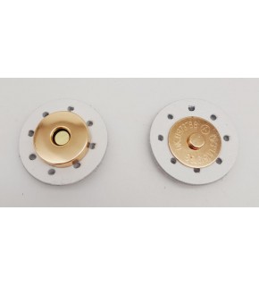 Çanta Aksesuar Gerçek Derili Mıknatıslı Çıtçıt Beyaz Light Gold Metalli