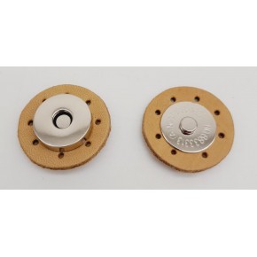 Çanta Aksesuar Gerçek Derili Mıknatıslı Çıtçıt Ham Doğal Renk Gümüş Metalli