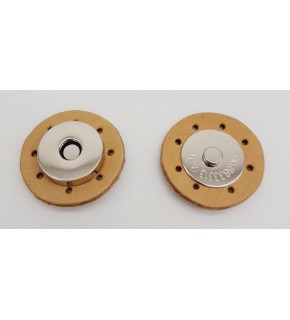 Çanta Aksesuar Gerçek Derili Mıknatıslı Çıtçıt Ham Doğal Renk Gümüş Metalli