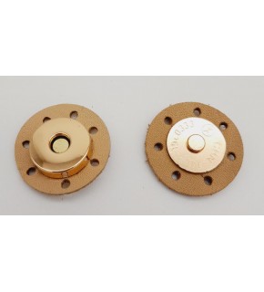 Çanta Aksesuar Gerçek Derili Mıknatıslı Çıtçıt Ham Doğal Renk Light Gold Metalli