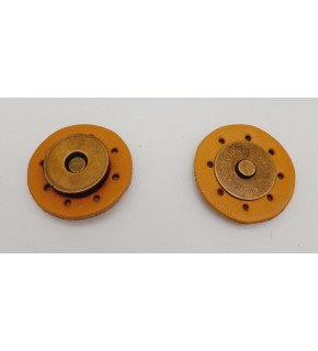 Çanta Aksesuar Gerçek Derili Mıknatıslı Çıtçıt Hardal Antik Metalli