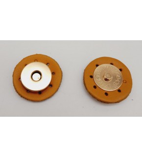 Çanta Aksesuar Gerçek Derili Mıknatıslı Çıtçıt Hardal Light Gold Metalli