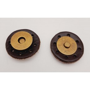 Çanta Aksesuar Gerçek Derili Mıknatıslı Çıtçıt Kahverengi Antik Metalli