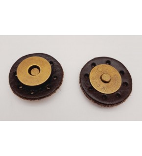 Çanta Aksesuar Gerçek Derili Mıknatıslı Çıtçıt Kahverengi Antik Metalli