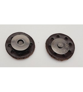 Çanta Aksesuar Gerçek Derili Mıknatıslı Çıtçıt Kahverengi Füme Metalli