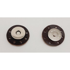 Çanta Aksesuar Gerçek Derili Mıknatıslı Çıtçıt Kahverengi Gümüş Metalli